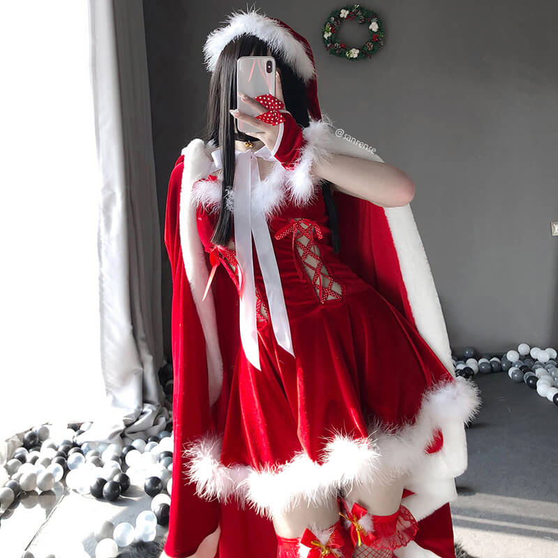 Christmas Shawl Cloak Bunny Dress SE21254