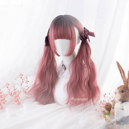 Lolita Black Mixed Pink Ombre Wavy Wig SE21100