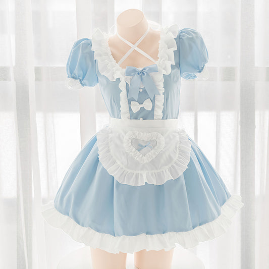 Cute Bow Blue Maid Dress SE22055