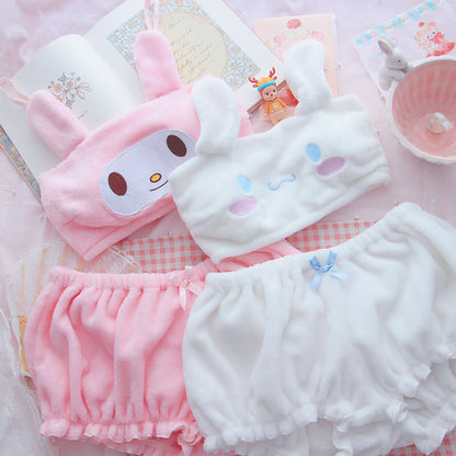 Cute Bunny Plush Lingerie Set SE21241