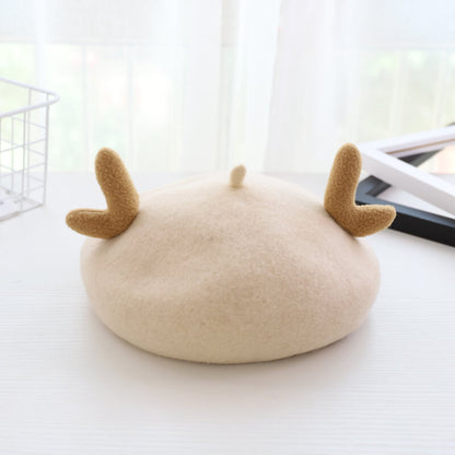 Cute Cat Antler Beret SE21148