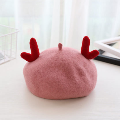 Cute Cat Antler Beret SE21148