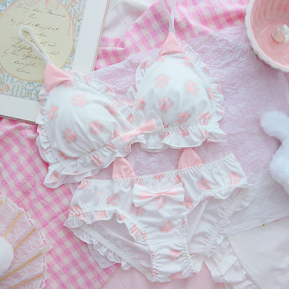Cute Cat Ear Bow Cat Paw Underwear SE21327