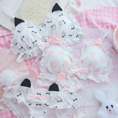 Cute Cat Ear Bow Cat Paw Underwear SE21327