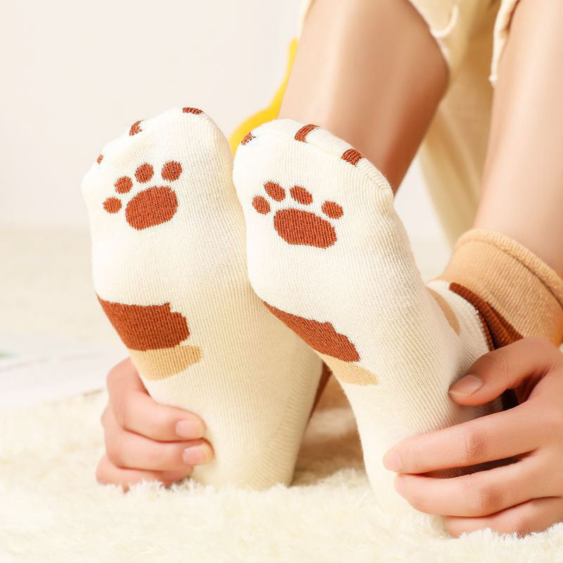 Cute Cat Paw Cotton Socks SE22664