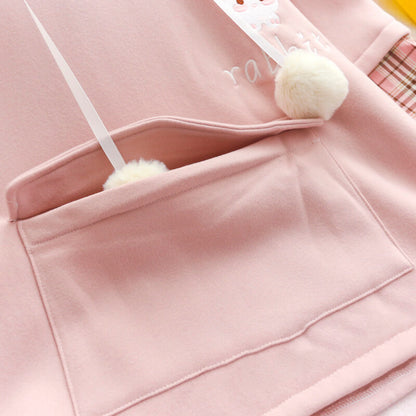 Cute Strawberry Rabbit Fleece Hoodie SE20857