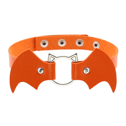 Cute Cat Punk Bat Wings Collar Necklace SE20676