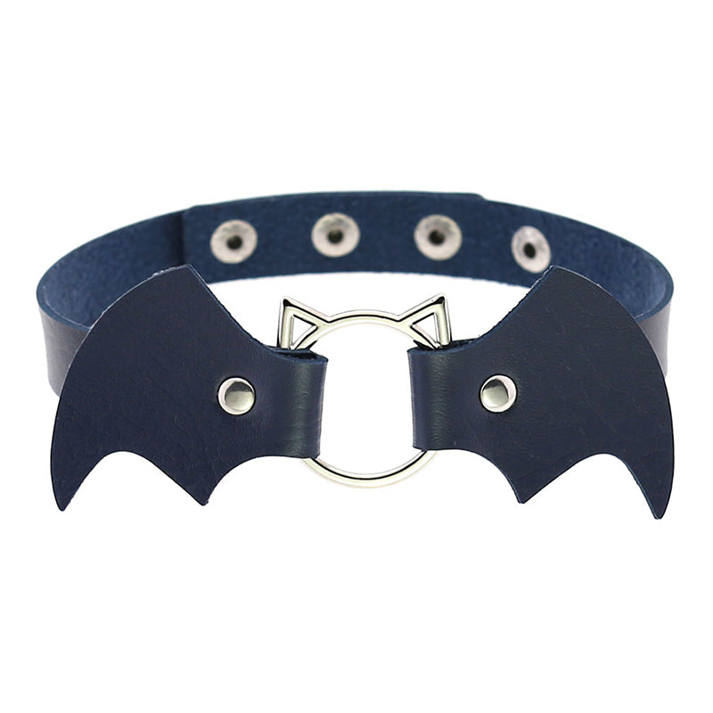 Cute Cat Punk Bat Wings Collar Necklace SE20676