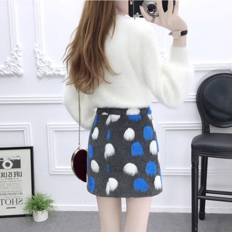Cute Mohair Sweater Skirt Set SE20246