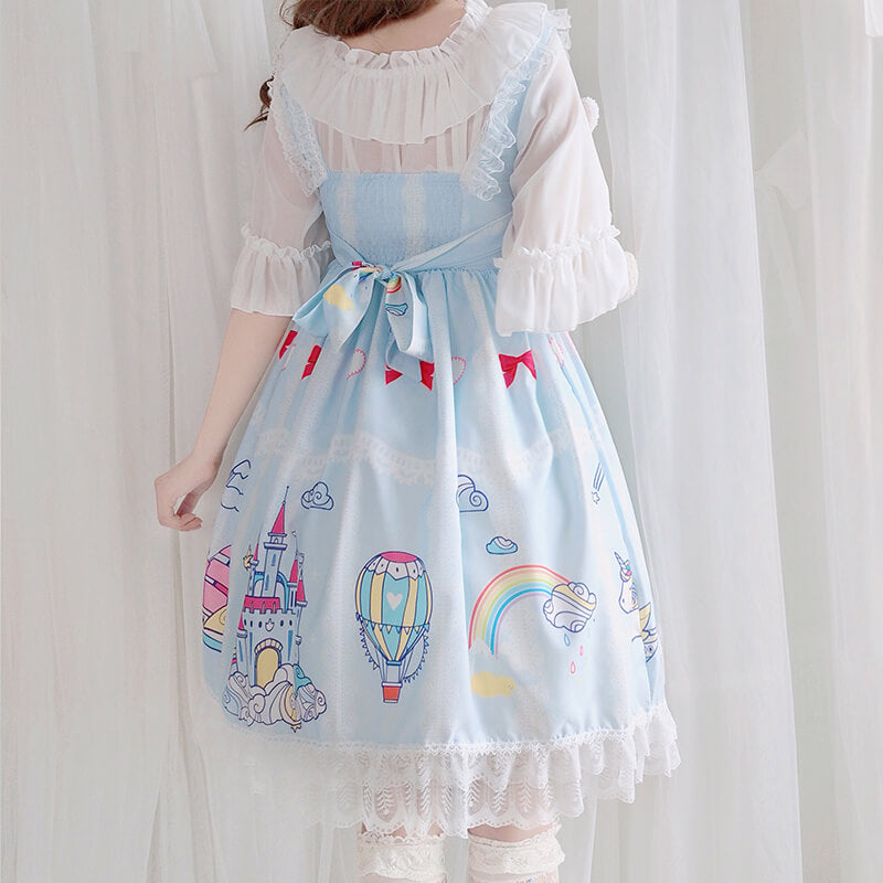 Cute Rainbow Unicorn Bow Dress SE20501