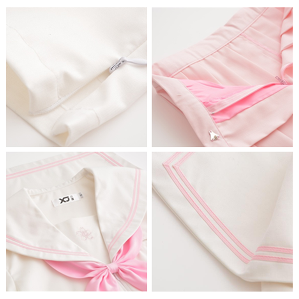 Pink JK Uniform Students Skirts Set SE11254