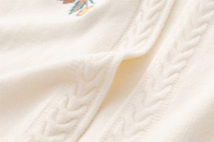 Flower Embroidery Knitted Sweater SE21771