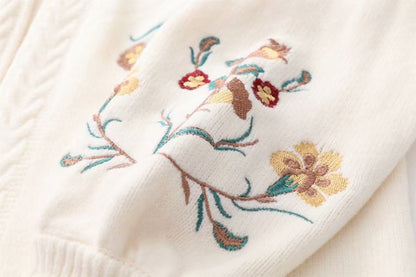 Flower Embroidery Knitted Sweater SE21771