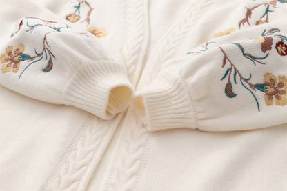 Flower Embroidery Knitted Sweater SE21771