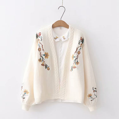Flower Embroidery Knitted Sweater SE21771