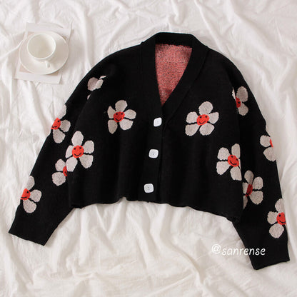 Flower Knit Cardigans Sweater SE21028