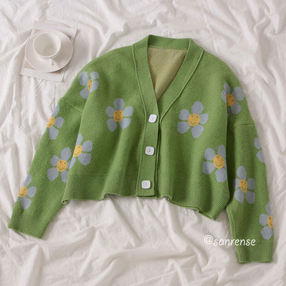 Flower Knit Cardigans Sweater SE21028