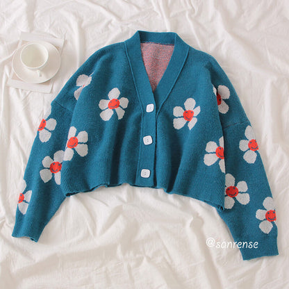 Flower Knit Cardigans Sweater SE21028