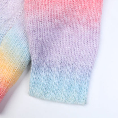 Flower Rainbow Cardigan Sweater SE21813