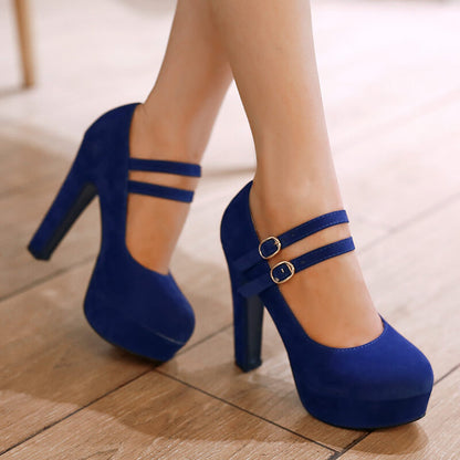 Frosted Buckle High Heels SE21830