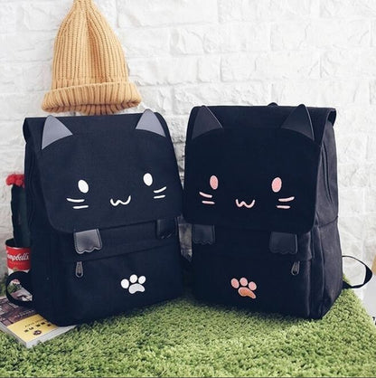 Cute Kawaii Cat Canvas Backpack SE9629