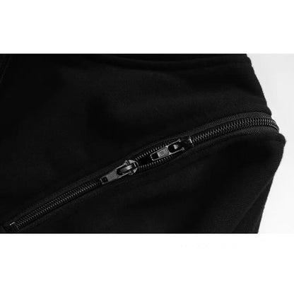 Black Zipper Hooded Dress SE21960