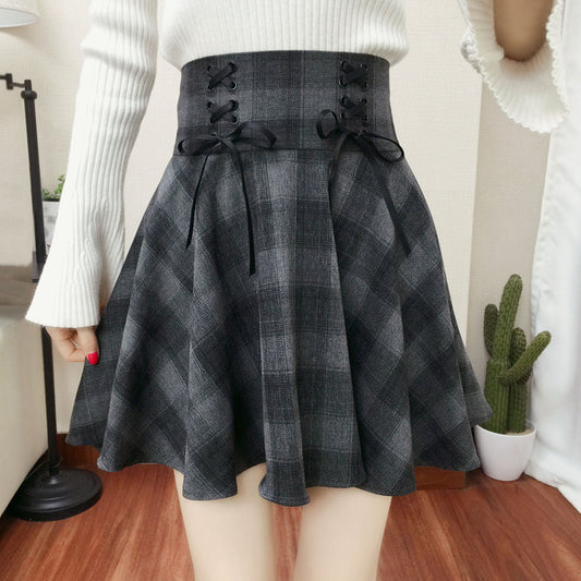 Grey Plaid Skirt SE21994
