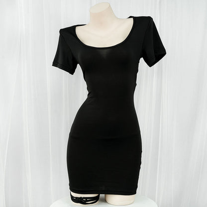 Hollow Out Black Dress SE22475