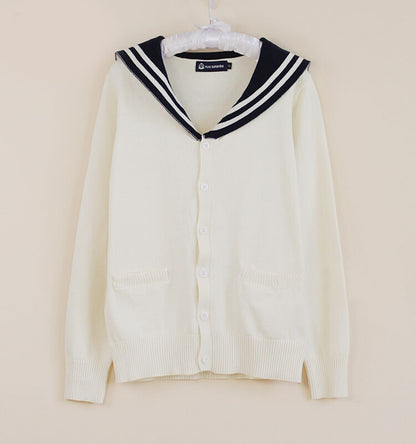Cute japanese sweet students navy knitting sweater