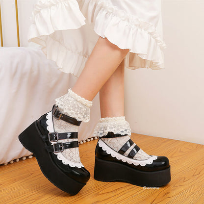 JK Lolita Leather Buckle Platform Shoes SE21282