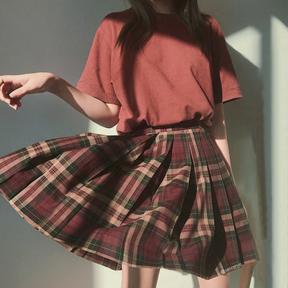 JK Steak Plaid Pleated Skirt SE21451
