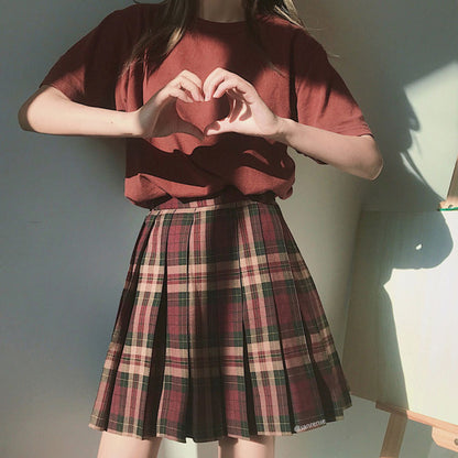 JK Steak Plaid Pleated Skirt SE21451