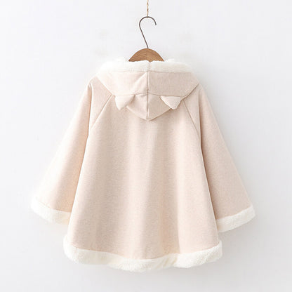 Japanese Cat Fleece Cape Hoodie Coat SE20714