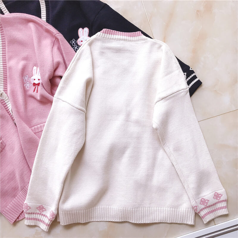 Japanese Cherry Rabbit Knit Cardigan Sweater SE20700