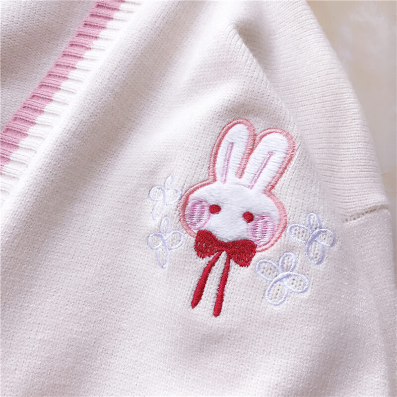 Japanese Cherry Rabbit Knit Cardigan Sweater SE20700