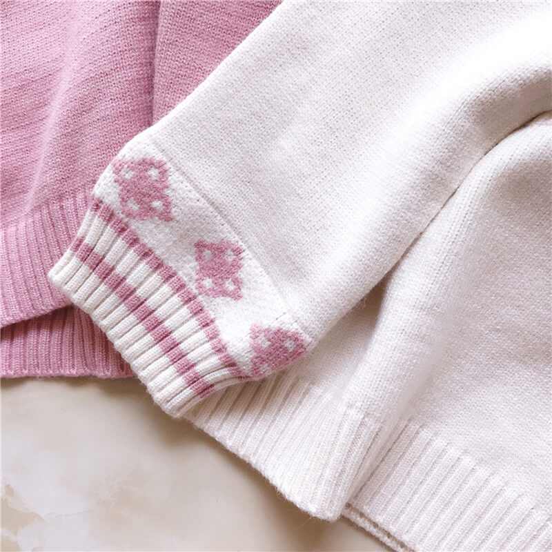 Japanese Cherry Rabbit Knit Cardigan Sweater SE20700