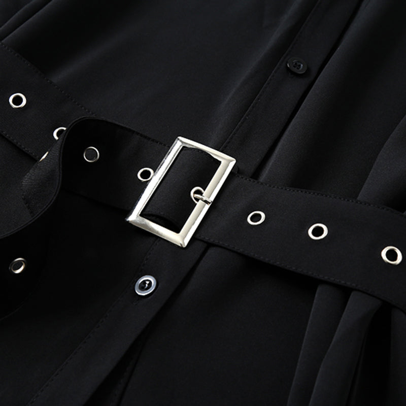 Metal Buckle Belt Shirt Skirt SE20189
