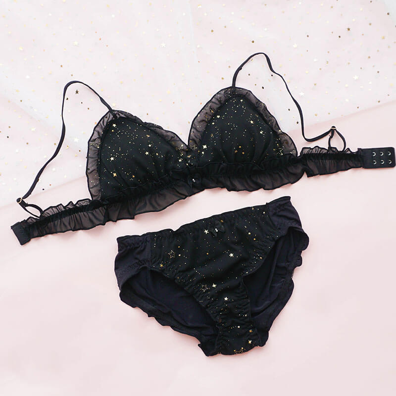 Japanese Sweet Starry Underwear Bra Set SE20417