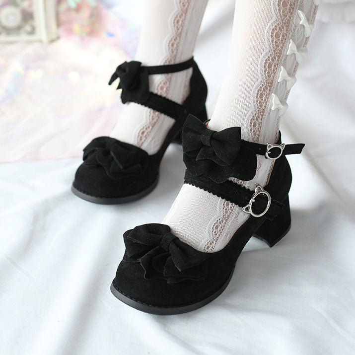 Kawaii Bow Lolita Heels Shoes SE22421