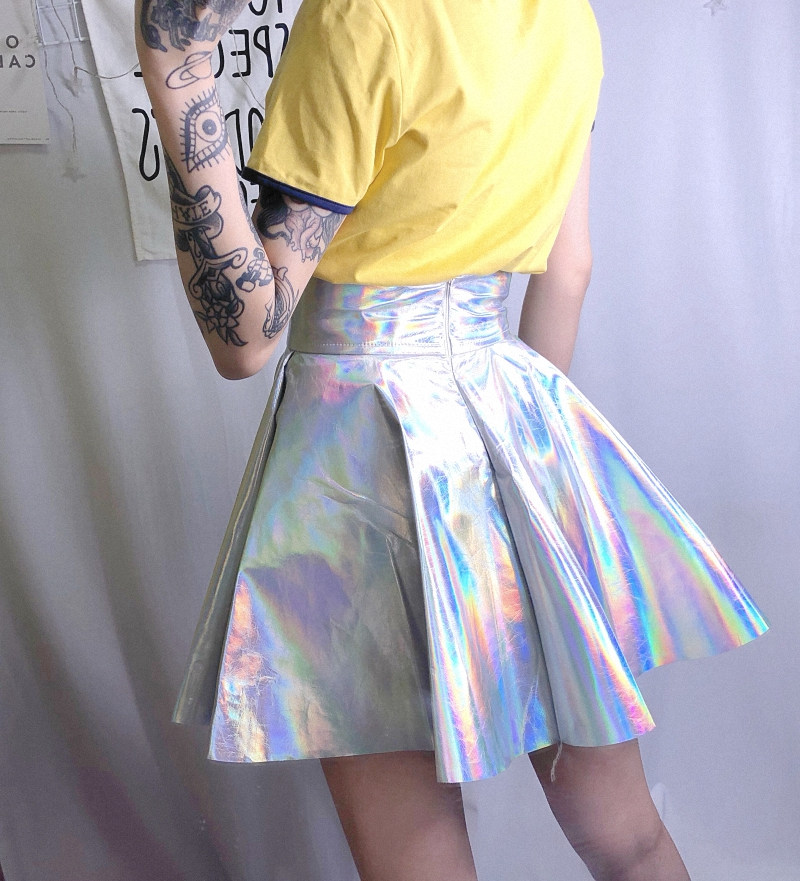 Harajuku Silver Tall Waist Skirt SE9708