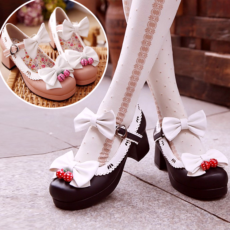 Japanese kawaii lolita bowknot shoes