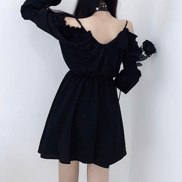 Lace Up Off Shoulder Gothic Dresses SE21499