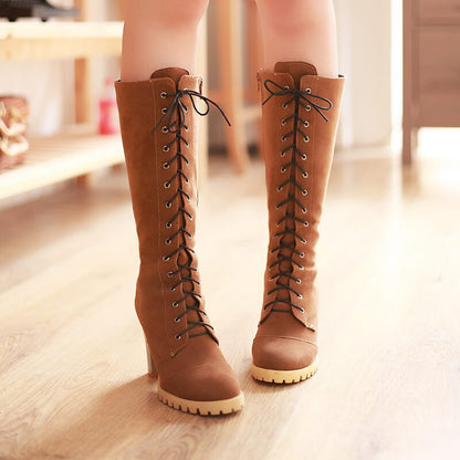 Lace-up Heel Boots SE21221