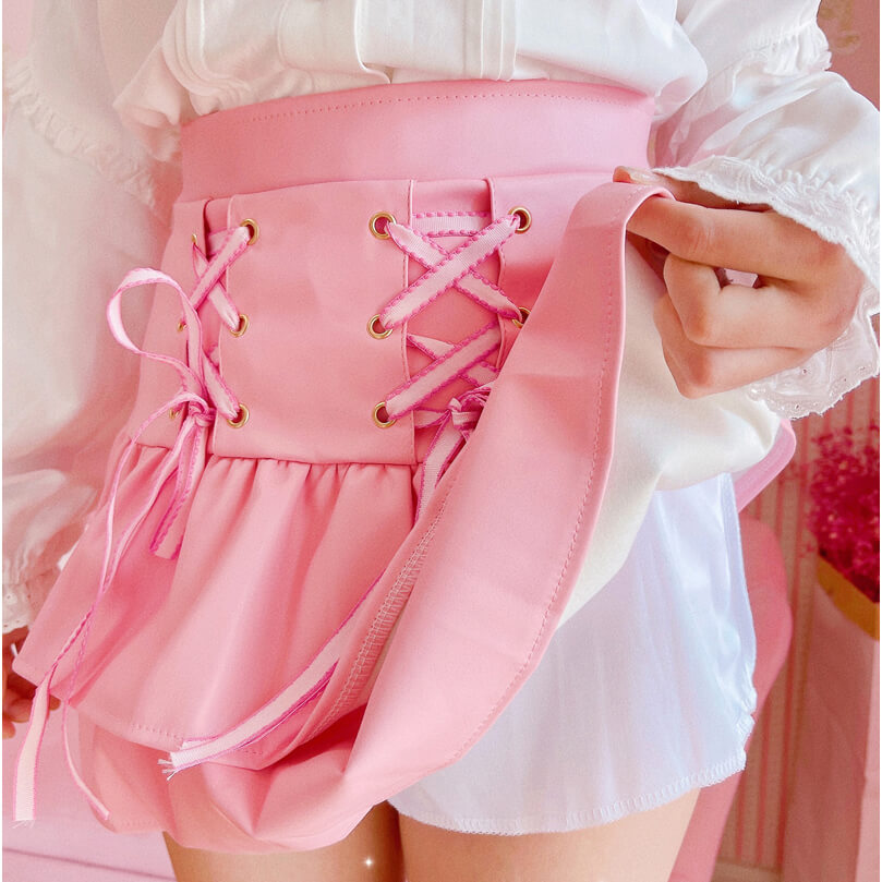 Lace-up Pu Skirt SE22005