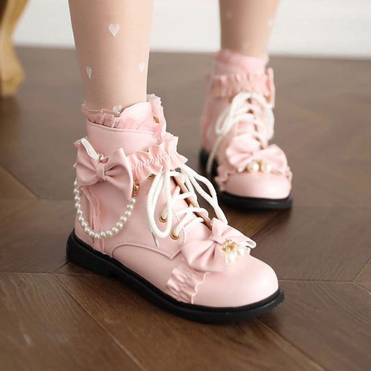 Lace Bow Ankle Boots SE22481