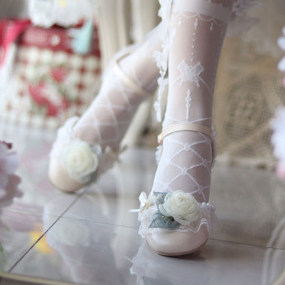 Lace Bow Flower Shoes SE22244
