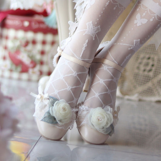 Lace Bow Flower Shoes SE22244