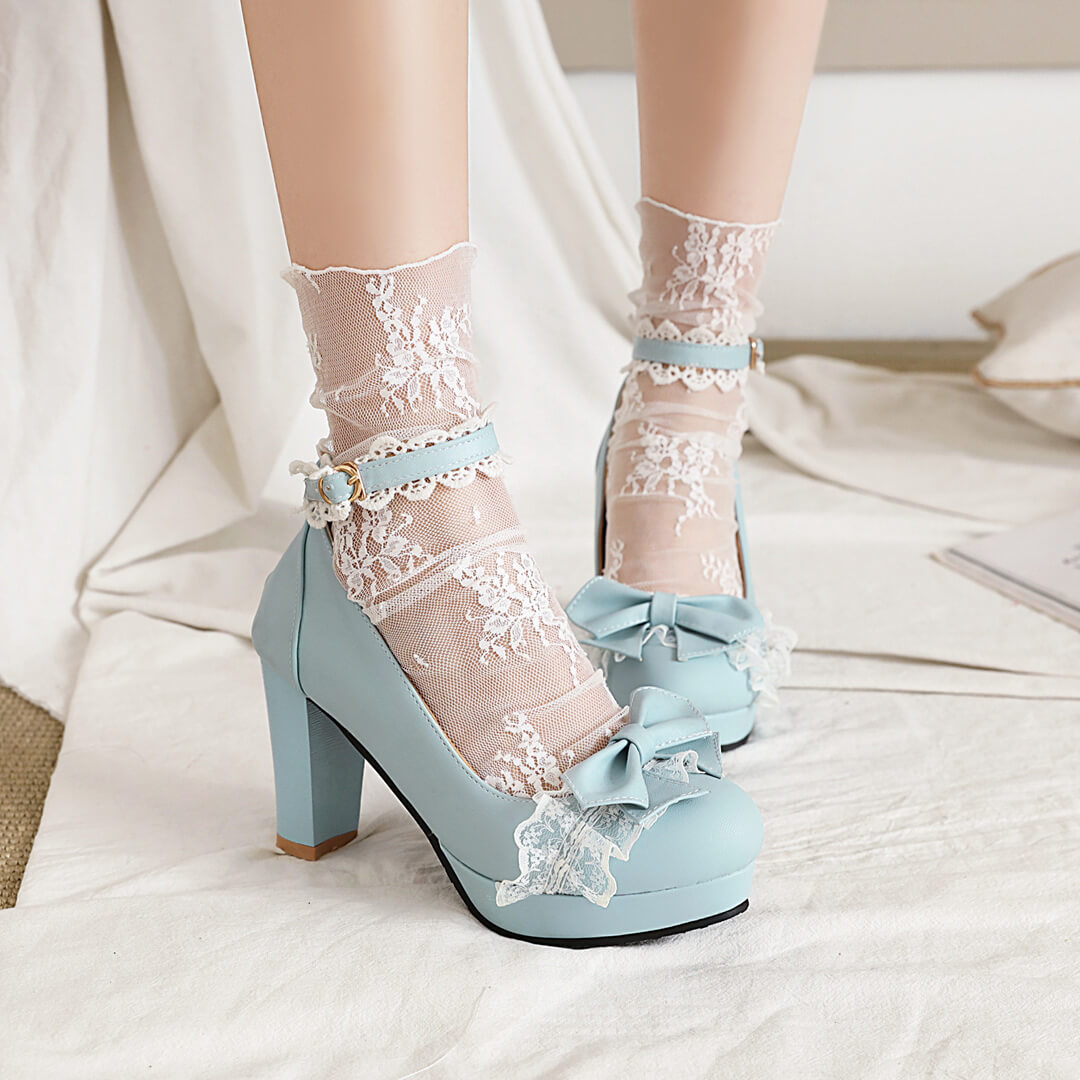 Lace Bow Lolita Shoes SE21744