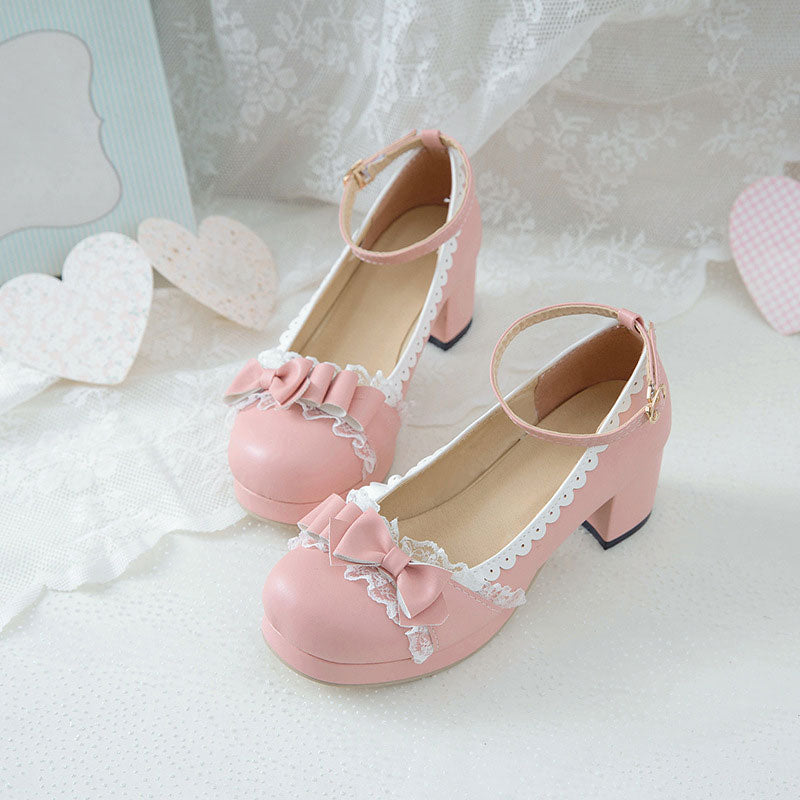 Lace Bow Lolita Shoes SE22220