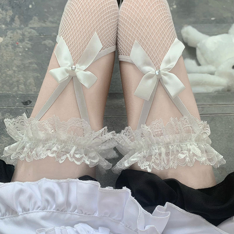 Lace Bow Mesh Stockings SE22544